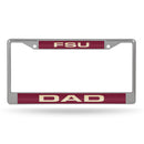 FSU Dad Laser Chrome Frame (Garnet W/ Gold Lettering)