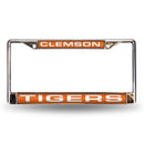 Clemson Tigers Laser Chrome 12 x 6 License Plate Frame