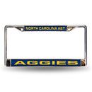 North Carolina A&T  Aggies Laser Chrome 12 x 6 License Plate Frame