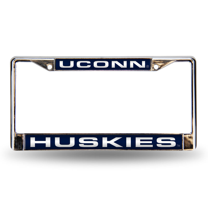 Connecticut Huskies Laser Chrome 12 x 6 License Plate Frame
