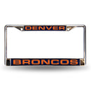 Denver Broncos Laser Chrome 12 x 6 License Plate Frame