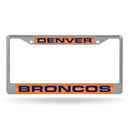 Denver Broncos Laser Chrome 12 x 6 License Plate Frame