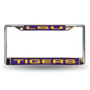 LSU Tigers Laser Chrome 12 x 6 License Plate Frame