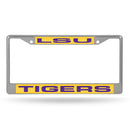 LSU Tigers Laser Chrome 12 x 6 License Plate Frame