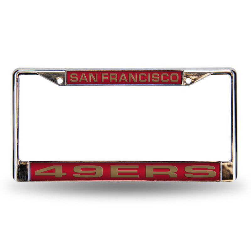 San Francisco 49ers Laser Chrome 12 x 6 License Plate Frame