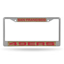 San Francisco 49ers Laser Chrome 12 x 6 License Plate Frame