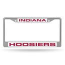 Indiana Hoosiers Laser Chrome Frame (Crimson Lettering On White)