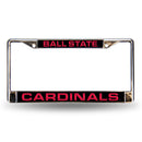 Ball State Cardinals Laser Chrome 12 x 6 License Plate Frame