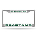 Michigan State Spartans Laser Chrome 12 x 6 License Plate Frame