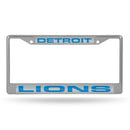 Detroit Lions Laser Chrome 12 x 6 License Plate Frame