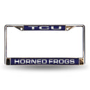 TCU Horned Frogs Laser Chrome 12 x 6 License Plate Frame