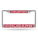 Houston Cougars Laser Chrome 12 x 6 License Plate Frame