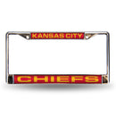 Kansas City Chiefs Laser Chrome 12 x 6 License Plate Frame