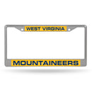 West Virginia Mountaineers Laser Chrome 12 x 6 License Plate Frame