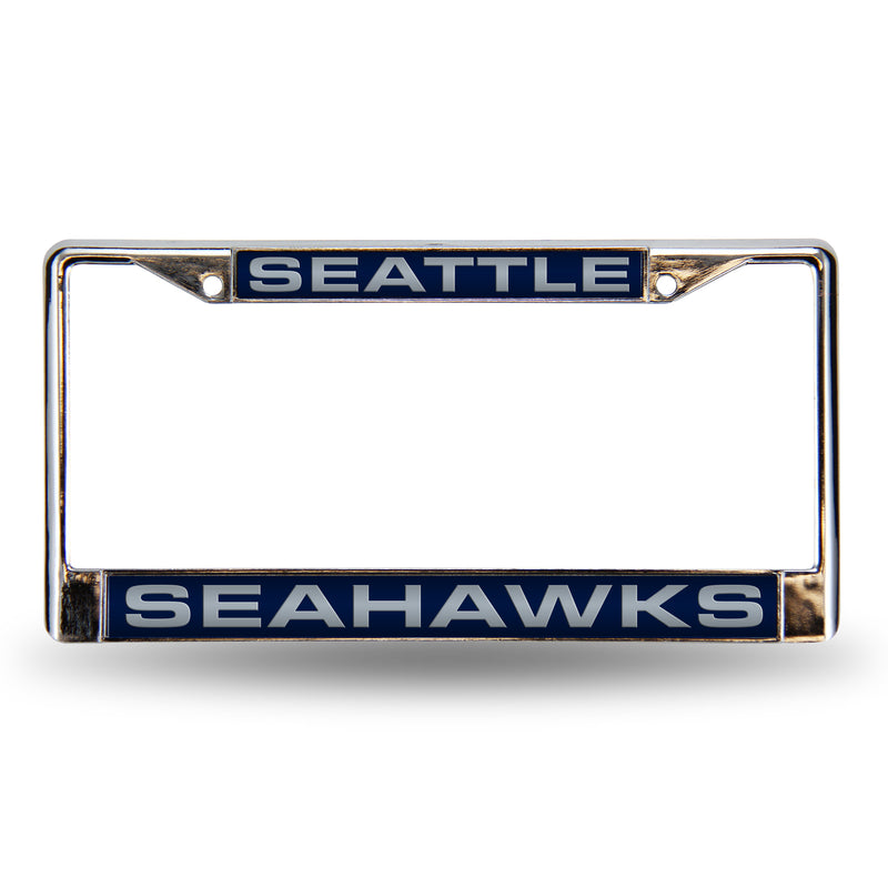 Seattle Seahawks Laser Chrome 12 x 6 License Plate Frame