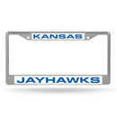 Kansas Jayhawks Laser Chrome 12 x 6 License Plate Frame