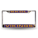 Minnesota Vikings Laser Chrome 12 x 6 License Plate Frame