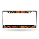 Cincinnati Bengals Laser Chrome 12 x 6 License Plate Frame