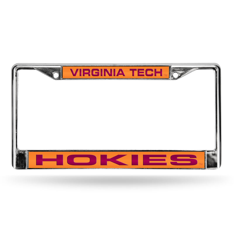 Virginia Tech Hokies Laser Chrome 12 x 6 License Plate Frame