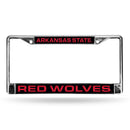 Arkansas State Red Wolves Laser Chrome 12 x 6 License Plate Frame