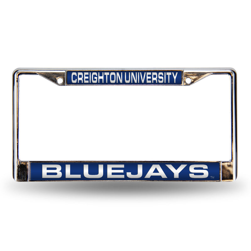 Creighton Bluejays Laser Chrome 12 x 6 License Plate Frame