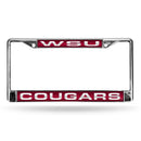 Washington State Cougars Laser Chrome 12 x 6 License Plate Frame