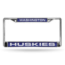 Washington Huskies Laser Chrome 12 x 6 License Plate Frame