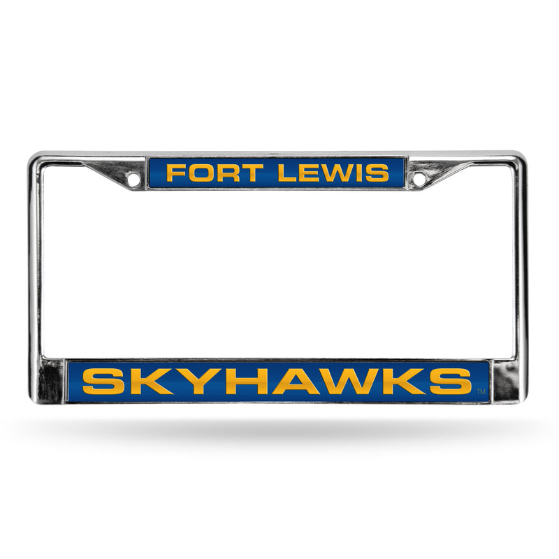 Fort Lewis Skyhawks Laser Chrome 12 x 6 License Plate Frame