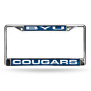 BYU Cougars Laser Chrome 12 x 6 License Plate Frame