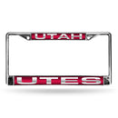 Utah Utes Laser Chrome 12 x 6 License Plate Frame
