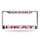 Miami Heat Laser Chrome 12 x 6 License Plate Frame