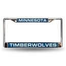 Minnesota Timberwolves Laser Chrome 12 x 6 License Plate Frame