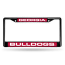 Georgia Bulldogs Black Laser Chrome 12 x 6 License Plate Frame