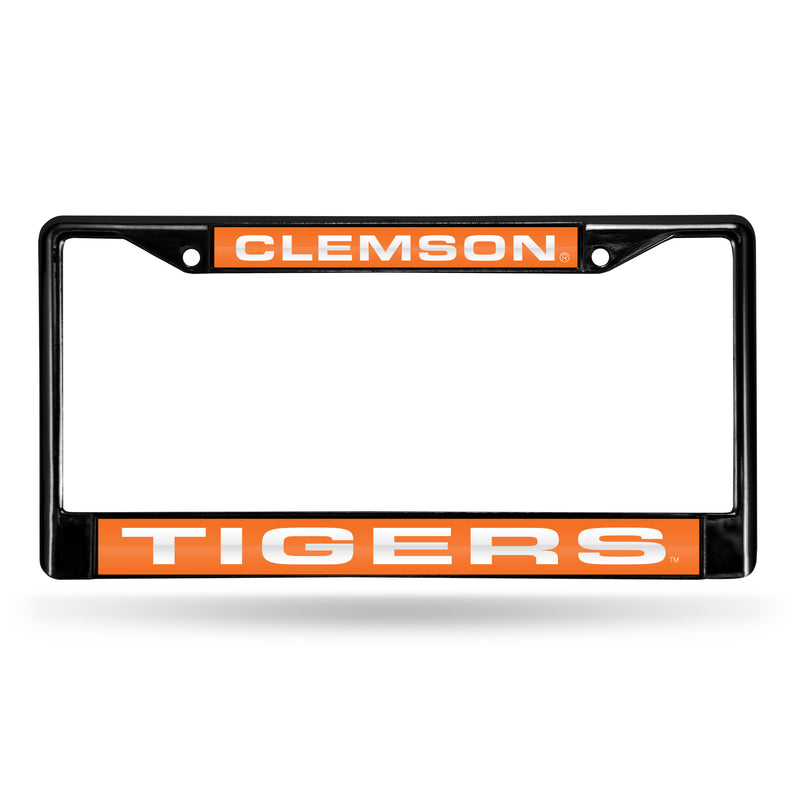 Clemson Tigers Black Laser Chrome 12 x 6 License Plate Frame