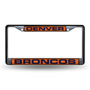 Denver Broncos Black Laser Chrome 12 x 6 License Plate Frame