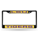LSU Tigers Black Laser Chrome 12 x 6 License Plate Frame