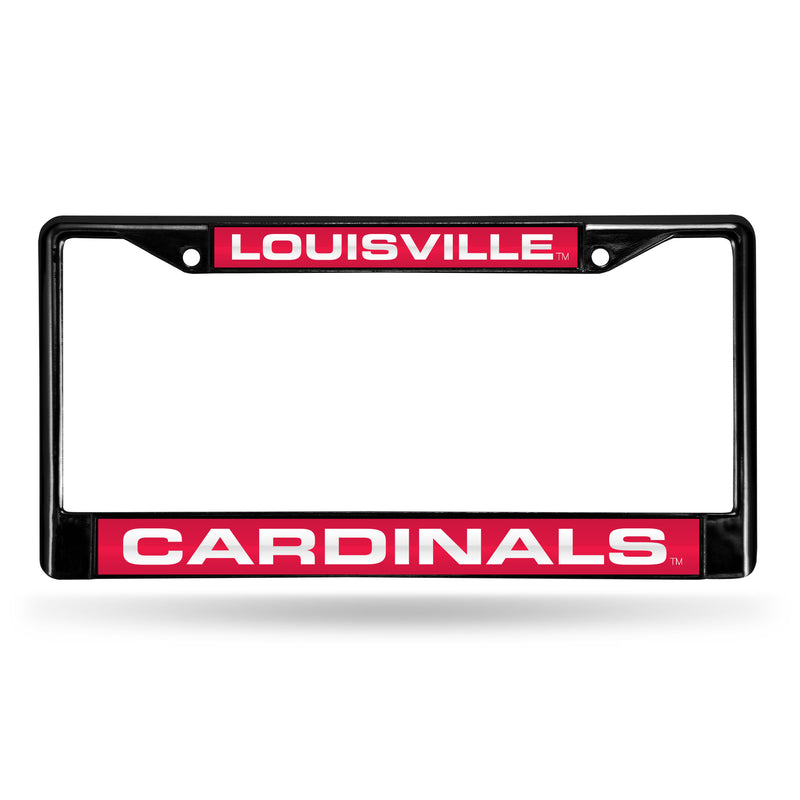 Louisville Cardinals Black Laser Chrome 12 x 6 License Plate Frame