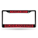 Tampa Bay Buccaneers Black Laser Chrome 12 x 6 License Plate Frame