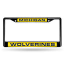 Michigan Wolverines Black Laser Chrome 12 x 6 License Plate Frame