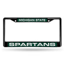 Michigan State Spartans Black Laser Chrome 12 x 6 License Plate Frame