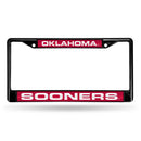 Oklahoma Sooners Black Laser Chrome 12 x 6 License Plate Frame
