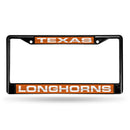 Texas Longhorns Black Laser Chrome 12 x 6 License Plate Frame