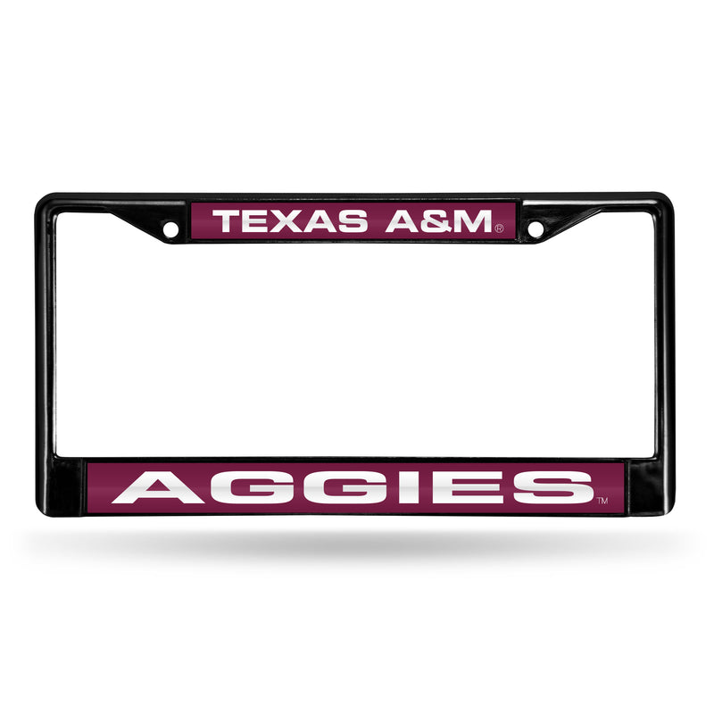 Texas A&M Aggies Black Laser Chrome 12 x 6 License Plate Frame