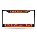Texas-El Paso Miners Black Laser Chrome 12 x 6 License Plate Frame