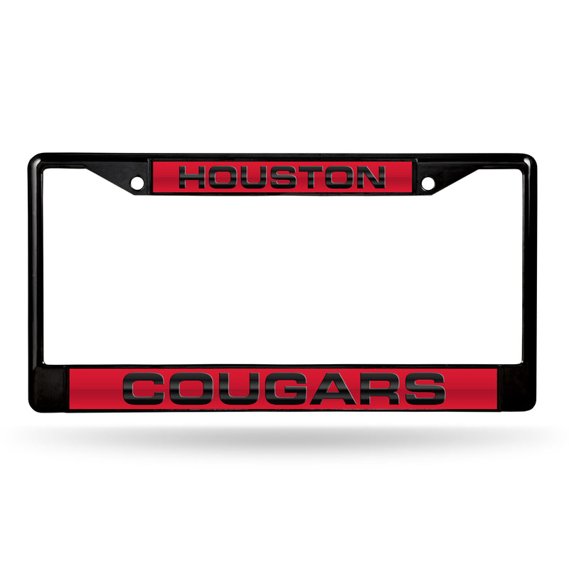 Houston Cougars Black Laser Chrome Frame