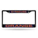 Syracuse Orange Black Laser Chrome 12 x 6 License Plate Frame