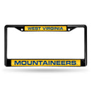 West Virginia Mountaineers Black Laser Chrome 12 x 6 License Plate Frame