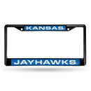 Kansas Jayhawks Black Laser Chrome 12 x 6 License Plate Frame