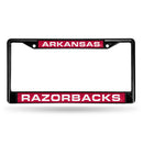 Arkansas Razorbacks Black Laser Chrome 12 x 6 License Plate Frame