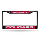 Washington State Cougars Black Laser Chrome 12 x 6 License Plate Frame